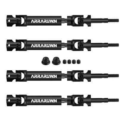 4Pcs Rear CVD Drive Shaft Heavy Duty Axis Replacement Parts Compatible with 1/10 RC Cars Traxxas Slash/Rustler/Stampede/Hoss VXL 4X4 2WD Platinum Ultimate Update Parts - color: Black Rear X 4