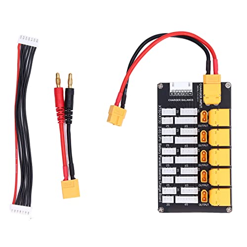 Lipo Battery Charger Board, Lithium Batteries Charging Parallel XT30 XT60 Plug, 2‑6s Balance Charger Board for Imax B6, Q6 Pro, D2 T8