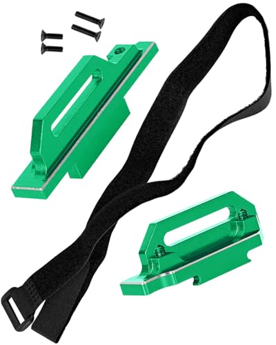 Aluminium Tall Battery Holder Mount Hold Down Upgrades Part for 1/10 Slash 4wd LCG Rally,Alloy Battery Mounting Plate Tray Battery Holder Mount with Strap,Green - color: Green - Parts