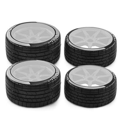 4PCS RC Highway Off-Road Truck Wheels & Tires - Compatible with 1/8 Typhon 6S BLX, 1/7 Infraction 6S BLX/Limitless - Foam Insert Plastic Rims (White(4pcs)) - color: White(4pcs)