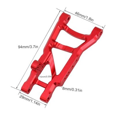 Aluminum Rear Suspension A-Arms Set Upgrade Parts for Traxxas 1/10 Slash 2WD RC Car (Red) - color: Red