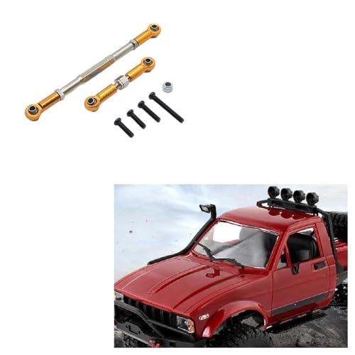 Front Rear Drive Shaft for WPL C14 B1 B14 B16 B24 B26 Steering Tie Rod Set for 1/16 rc Car Crawler Part 2pcs Metal Linkage Servo Link(Yellow) - color: Yellow