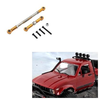 Front Rear Drive Shaft for WPL C14 B1 B14 B16 B24 B26 Steering Tie Rod Set for 1/16 rc Car Crawler Part 2pcs Metal Linkage Servo Link(Yellow) - color: Yellow