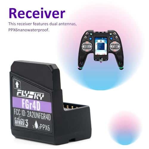 HTLNUZD Flysky FGr4D Receiver 4CH 2.4G Built-in Dual-Antenna PWM/PPM/i-BUS2/S. Bus/i-Bus Output for FS Noble NB4 PL18 EL18 RC Transmitter