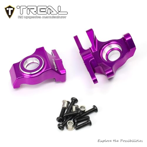 Treal High-Strength 7075 Aluminum Front Knuckles (2pcs Set) CNC Machined Upgrades, Compatible with Vanquish H10 Optic RC Crawler(Purple) - color: Purple