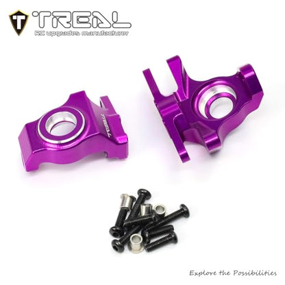 Treal High-Strength 7075 Aluminum Front Knuckles (2pcs Set) CNC Machined Upgrades, Compatible with Vanquish H10 Optic RC Crawler(Purple) - color: Purple