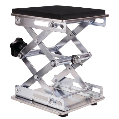 RC Car Work Stand, Adjustable Stainless Steel RC Repair Stand with Pre-Installed Anti-Slip Foam Pad, Metal Lift Platform for 1/10 1/12 1/14 1/16 1/18 Scale RC Cars (Large (150 mm / 5.9 in))