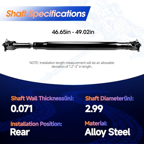Rear Drive Shaft Prop Shaft Driveshaft Assembly Fit for Toyota 4Runner 2003 2004 2005 2006 2007 2008 2009 4.0L 4WD, OE 936-775, 371106A440 - size: Fit 2003-2009 4Runner 4.0L 4WD
