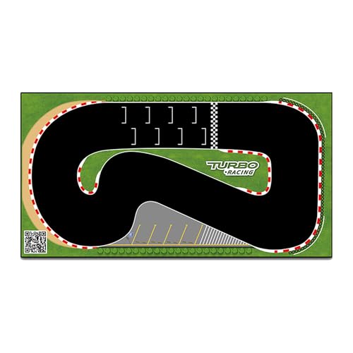SPEEDY BEE Turbo Racing 1:76 RC Drift Car Race Track Mat: Portable Rubber 950x500mm Entry-Level Racing Track for Turbo Racing C64 C75 C73 C65 C72 Mini RC Drift Cars