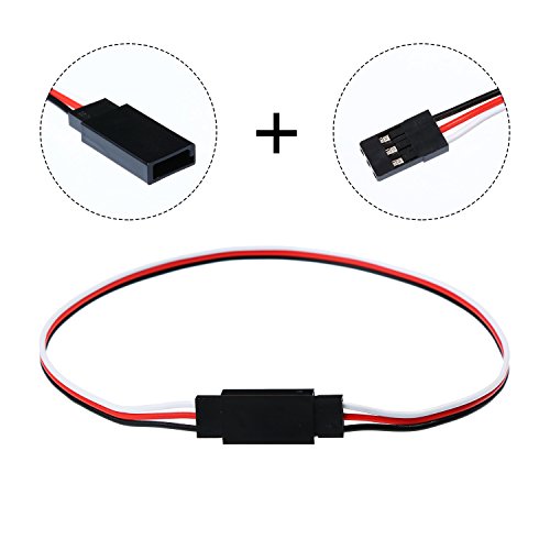 Tecunite 20 Pieces 3-pin Servo Extension Cable Wire Cord Female to Male RC Servo Extension Cord Wire Connectors for Connection Control Board Remote Control Parts, 5 Sizes(5 Sizes)