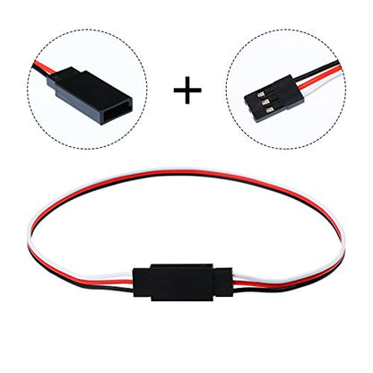 Tecunite 20 Pieces 3-pin Servo Extension Cable Wire Cord Female to Male RC Servo Extension Cord Wire Connectors for Connection Control Board Remote Control Parts, 5 Sizes(5 Sizes)