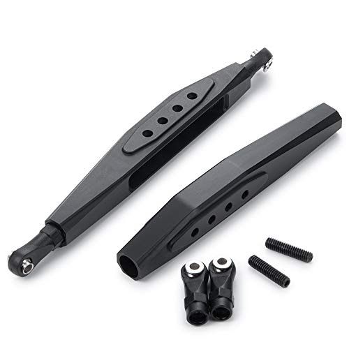RC Aluminum Rear Lower Trailing Arms and Stainless Steel Steering Linkage Rod Arm Link Rod Compatible with Axial RR10 90048 90053 1/10 RC Car Upgrades Accessories