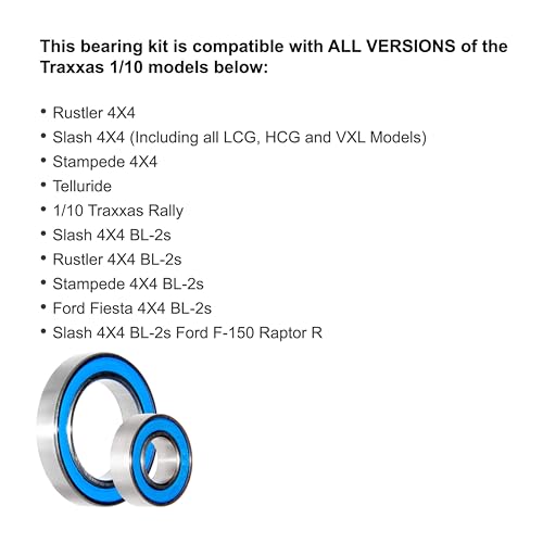 for Traxxas Slash 4WD, Rustler, Stampede 4x4 VXL BL-2s Bearings Kit (All Versions) (29 Pcs)