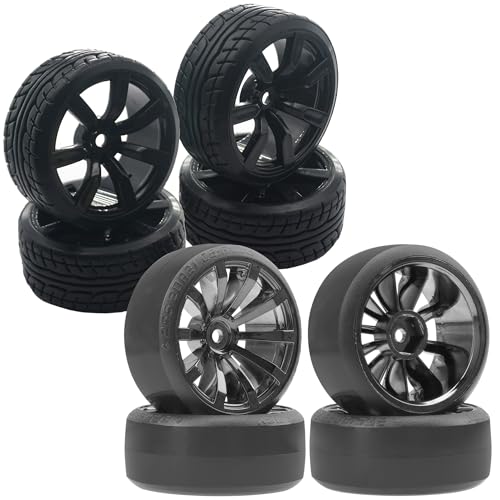 OD62mm Hard Plastic RC Drift Car Tires & Wheel Rims 12mm Hex Tyre & RC 1/10 Drift Tires W/Plastic Wheel Rims 12mm Hex