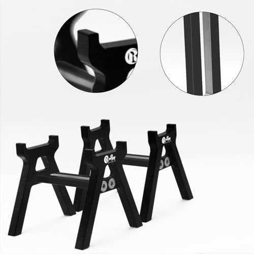 RC Car Stand Aluminum Alloy RC Car Static Display Stand Work Stand for 1/18 1/24 TRX4M FCX18 SCX24 FCX24 RC Car Upgrade Parts, All Black - color: All Black