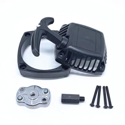 KingVal Replacement Easy-Started Pull Starter (No Need Changing Flywheel) Compatible with 1/5 Scale HPI KM Rovan Baja 5B 5T 5SC 32cc 36cc Engine RC Car (Black)