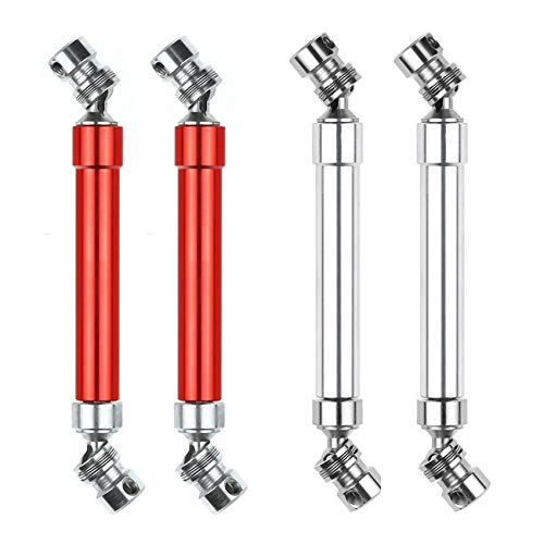 2 Set Metal CVD Drive Shaft 110-160Mm for 1/10 RC Rock Crawler SCX10 90046 Trx4,Red & Silver