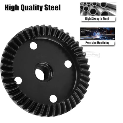 RC Steel Diff Gear 43T 10T Gearbox Differential Gears Upgrades Part for 1/8 Kraton/Outcast/Notorious/Talion 6S BLX EXB,1/7 Mojave 6S BLX EXB,43T Main Gear,Replace ARA310979,ARA310980