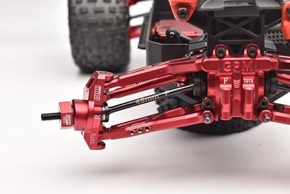 4140 Medium Carbon Steel Front CVD Drive Shafts with Aluminum 7075 Wheel Hex for Arrma 1/18 Granite GROM MEGA 380 Brushed 4X4 Monster Truck ARA2102 Upgrade Parts - Red