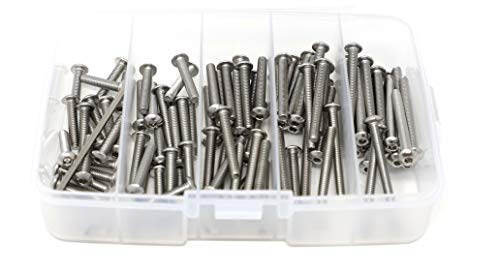 iexcell 100 Pcs M4 x 20/25/30/35/40 Stainless Steel 304 Hex Socket Button Head Cap Screws Bolts Assortment Kit - size: M4 x 20/25/30/35/40mm