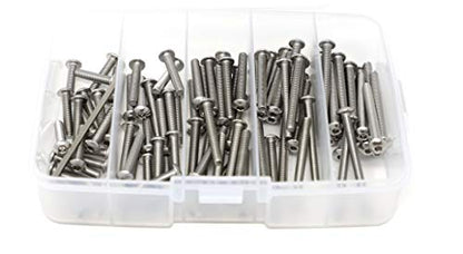 iexcell 100 Pcs M4 x 20/25/30/35/40 Stainless Steel 304 Hex Socket Button Head Cap Screws Bolts Assortment Kit - size: M4 x 20/25/30/35/40mm