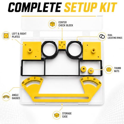 1/12 RC Mini Setup Station, Steering Throw and Toe Alignment Gauge Kit with Camber Check Cube, Tire Clearance Tool and Storage Case for RC Racing Cars (Yellow) - color: Yellow