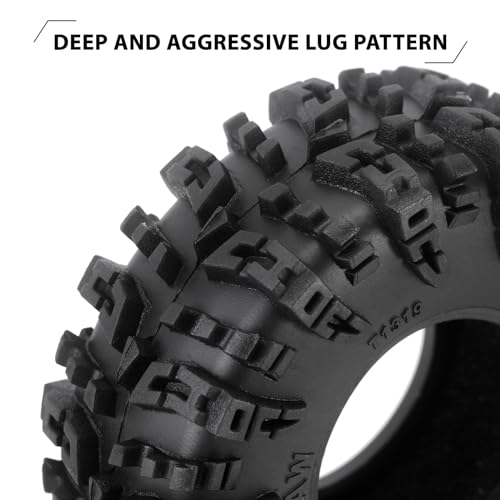INJORA 1.3" Swamp Claw Tires 70 * 27mm & Wheel for 1/18 1/24 RC(Black Gold) - color: Black Gold