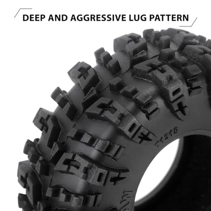 INJORA 1.3" Swamp Claw Tires 70 * 27mm & Wheel for 1/18 1/24 RC(Black Gold) - color: Black Gold