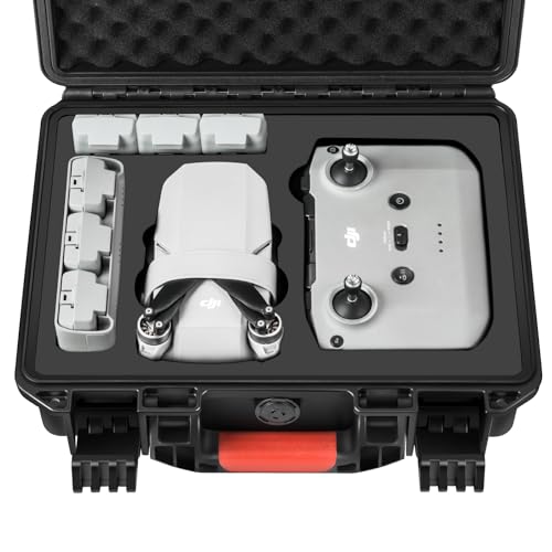 Drone Case for DJI Mini 4K: Waterproof Hard Travel Cases with Custom Foam for DJI Mini 2 /2 SE Fly Combo, Large Carrying Box for Drone, Batteries, Charger, Cable, Propeller & Accessories (Case Only) - color: Black
