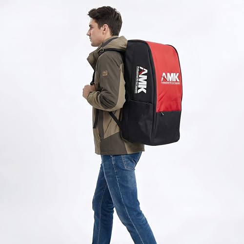 AMK RC Car Backpack, Waterproof RC Car Bag Large Capacity RC Car Storage Bag for 1/8 & 1/10 RC Crawler, Padded Carrying Case with Straps & Multi Pockets for TRX4 TRX6 Axial SCX10 Capra D90 TF2 CC01 - color: Red