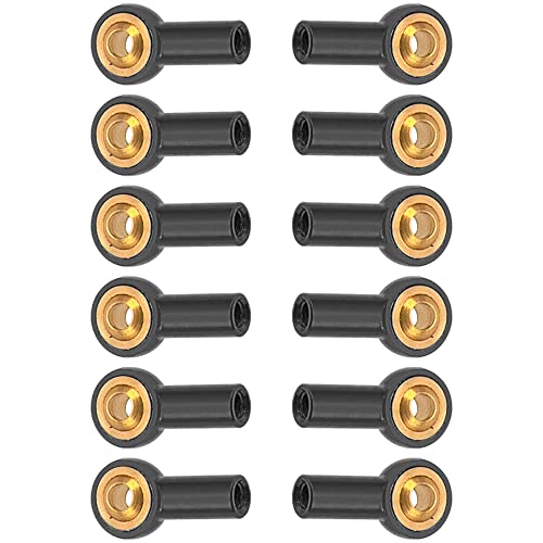 12Pack Vgoohobby Metal M3 Tie Rod End Ball Holder RC Joint Link Ball Head Holder CW Compatible with HSP Traxxas HPI Axial Redcat Racing 1/10 RC Car Truck Buggy Crawler (Black) - color: Black