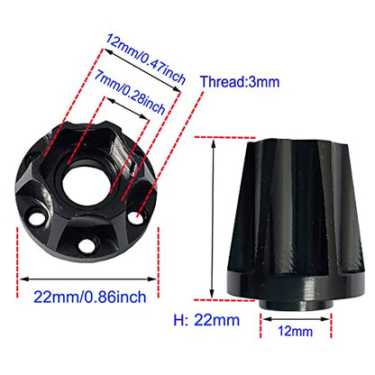 4Pcs RC Metal 12mm Hex Wheel Hub Adapters for 1/10 RC Crawler(22mm) | 1.9/2.2inch Beadlock Wheel Rim Adapter,22mm Extension Wheel Adapter,Alloy Metal,Black - size: 22mm