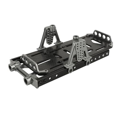 Metal Chassis Frame Kit Extended Rails with Shock Towers Battery Mount Bumper Mount Chassis Brace 4x4 Upgrade to SCX10 6x6 for 1/10 RC Crawler Axial SCX10 Modified Part (Titanium) - color: Titanium