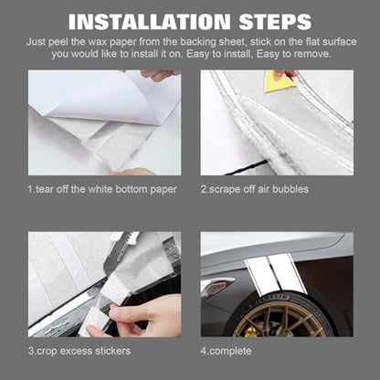 x xotic tech Fender Stripes Hash Marks KK Vinyl Decal Universal for Car Truck Sticker Racing Stripe 11"x23" (White) - color: White