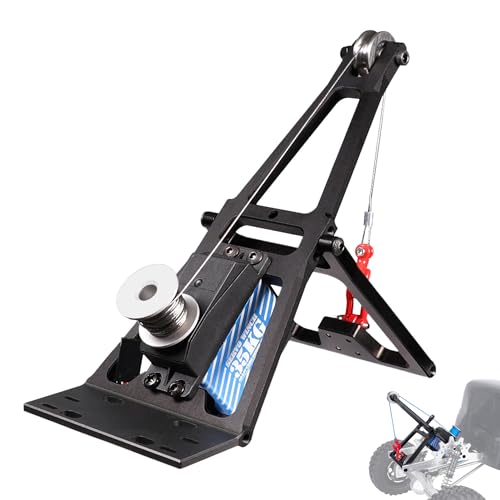 1/10 RC Crawler Tow Truck Build Kit Upgrades, Double Stent Rescue Tow Truck Crane Arm Wrecker Kit with Servo for 1/10 RC Crawler and Trailer SCX10 TRX4 Capra LCG Chassis DIY Build Parts