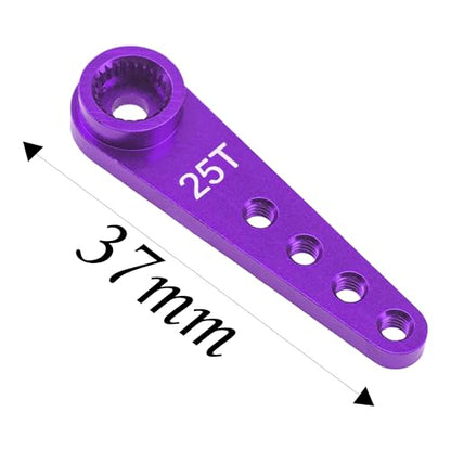 5Pcs ShareGoo 25T Servo Horn 37mm Metal 25 Teeth Extension Steering Arm Server Compatible with Futaba Savox Power HD HSP MG995 MG996 Servos for RC Car Truck (Purple) - color: Purple