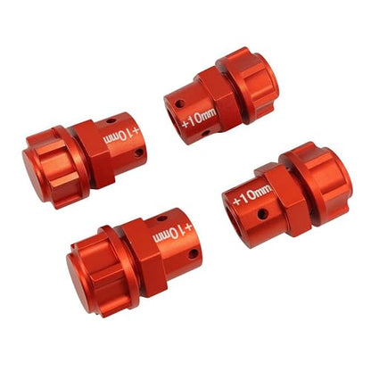 10mm Extended Wheel Hex Hub Set for ARRMA Kraton Mojave Infraction 6S (Red) | Aluminum,1/8,1/7,Outcast,Big Rock,Felony,Limitless,Upgrade Parts,CNC Machined,High Strength - color: Red