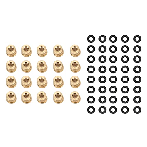 20PCS Brass Shock Damper Ball Head Set, RC Rod Ends Ball with 40 Rubber O Rings RC Crawler Suspension Link Ball Joint Replacement Parts for 1/24 SCX24RC Car Upgrade