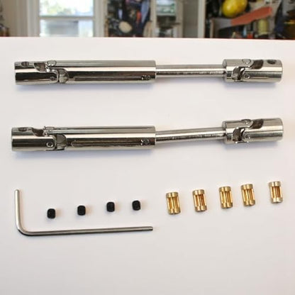 MN78 Metal RC Drive Shaft 69mm-93mm with 3mm to 4mm Shaft Sleeve for MN78 MN-78 MN 78 1/12 Crawler Car Upgrade Universal Parts Accessories (Silver)
