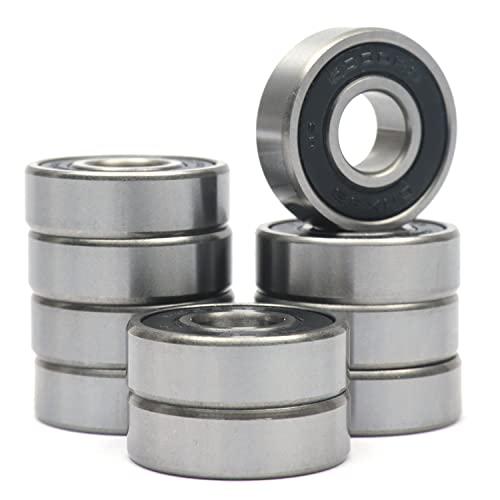 10 PCS 6000-2RS Double Rubber Sealed Deep Groove Ball Bearings 10x26x8mm, Deep Groove Ball Bearing ABCE-3 Pre-Lubricated, Chromium Bearing Steel (6000-2RS, 10) - size: 6000-2RS