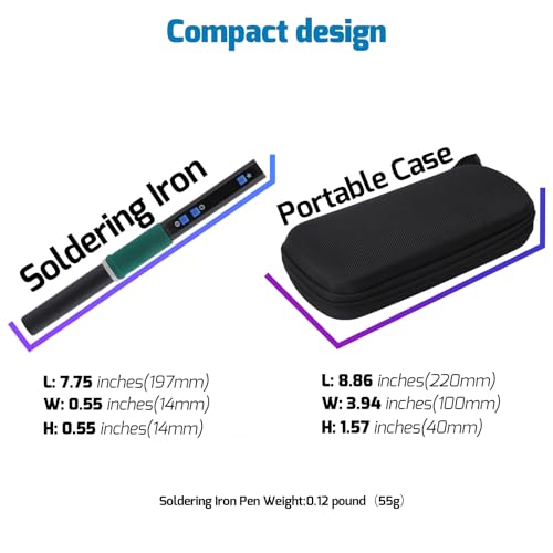 WEP 928D-IV Soldering Iron Kit with Fast Heating with C235 Tip, Dynamic Screen, Compact USB Soldering Iron with Tool Bag, Multi-Functional Cover, Type-C Charging, Sleep Mode, PD/QC Protocols - style: Upgraded Style