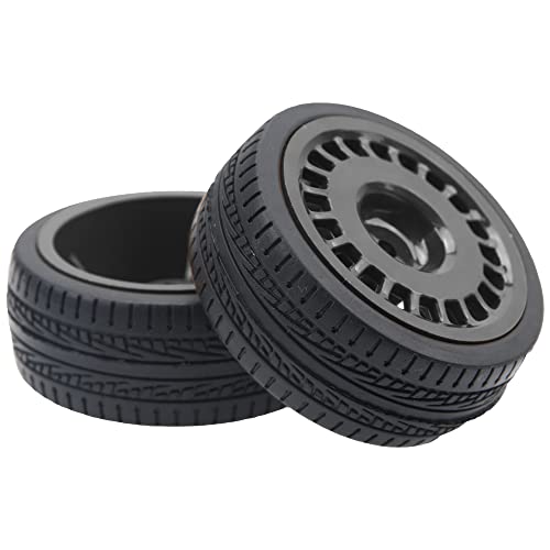 Outer Diameter 70mm Rubber Tires & Nylon 12mm Hex Hub Wheel Rims Compatible with Tamiya HPI Kyosho HSP 1/10 1/12 On-Road Touring Car,WLtoys 1/14 144001 1/18 A959B RC Buggy (Black) - color: Black