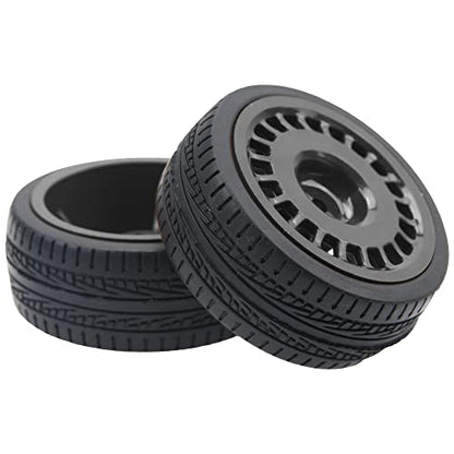 Outer Diameter 70mm Rubber Tires & Nylon 12mm Hex Hub Wheel Rims Compatible with Tamiya HPI Kyosho HSP 1/10 1/12 On-Road Touring Car,WLtoys 1/14 144001 1/18 A959B RC Buggy (Black) - color: Black