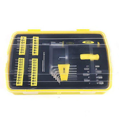 DNA MOTORING Universal Hand Tool Kit, Multi-Bit Screwdriver Hex Keys Set, Multibit Screw Driver with Screwdriver Bits, Nut Driver Set for SAE and Metric, Yellow, TOOLS-00038 - style: Screwdriver Set Tool Kit