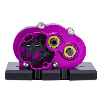 Aluminum Lightweight Gearbox OD-3 Overdrive Transmission for 1/10 RC Crawler Car Axial SCX10 II VS4-10 LCG Chassis Straight Axle (Purple) - color: Purple