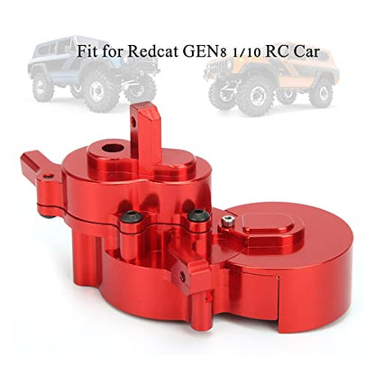 Aluminum Alloy Transmission Case Housing Set, RC Gearbox Housing for GEN8 1/10 RC Car, CNC 6061 - T6 with Hard Anodized Finish and PTFE Coated Gears (Red) - color: Red
