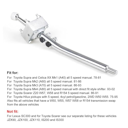 5 Speed Steel Case Gearbox Short Shifter M12x1.25 Compatible With 1978-2002 Toyota Supra Celica W50 W55 W57 W58 R154 Holden For Ford For Mazda