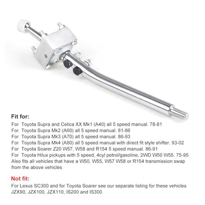 5 Speed Steel Case Gearbox Short Shifter M12x1.25 Compatible With 1978-2002 Toyota Supra Celica W50 W55 W57 W58 R154 Holden For Ford For Mazda