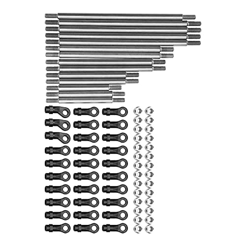 RC Pull Rod Link Rod Set, RC Metal Link Tie Rod Pull Rod with End Ball Set Lower Body Weight for G63 6WD 1/10 RC Car