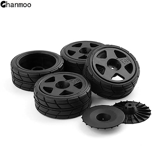 1/10 RC Racing Rally Tires 12mm Hex Wheels Rims and Rubber On Road Tyres for 1/10 RC On-Road Car HPI KYOSHO Tamiya XV01 XV02 TA06 TT01 TT02 PTG2 144001 A959 RC Rally Drift Car 4PCS (White B) - color: White B